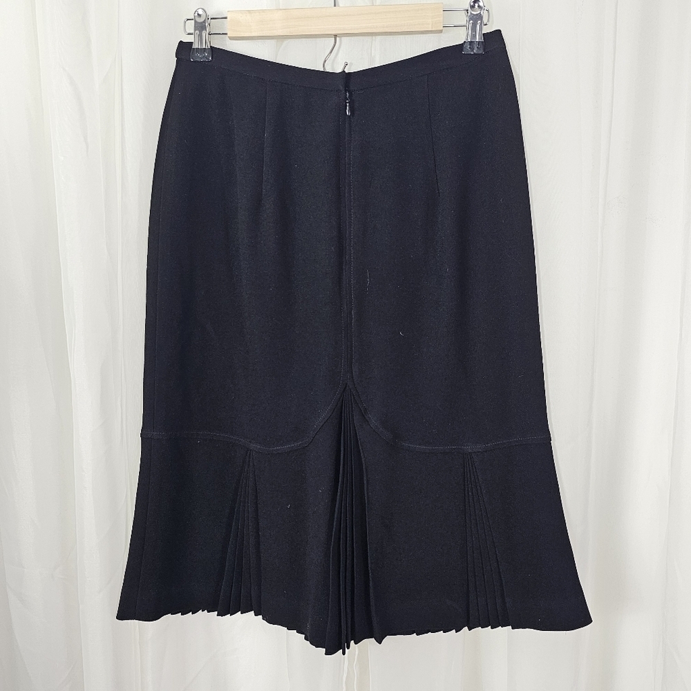 Vintage Zelda Elegant Black Pleated Seamed Skirt Size 10 - Picture 4 of 6